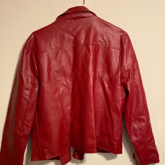 JustFab Red leather jacket - Picture 3 of 4